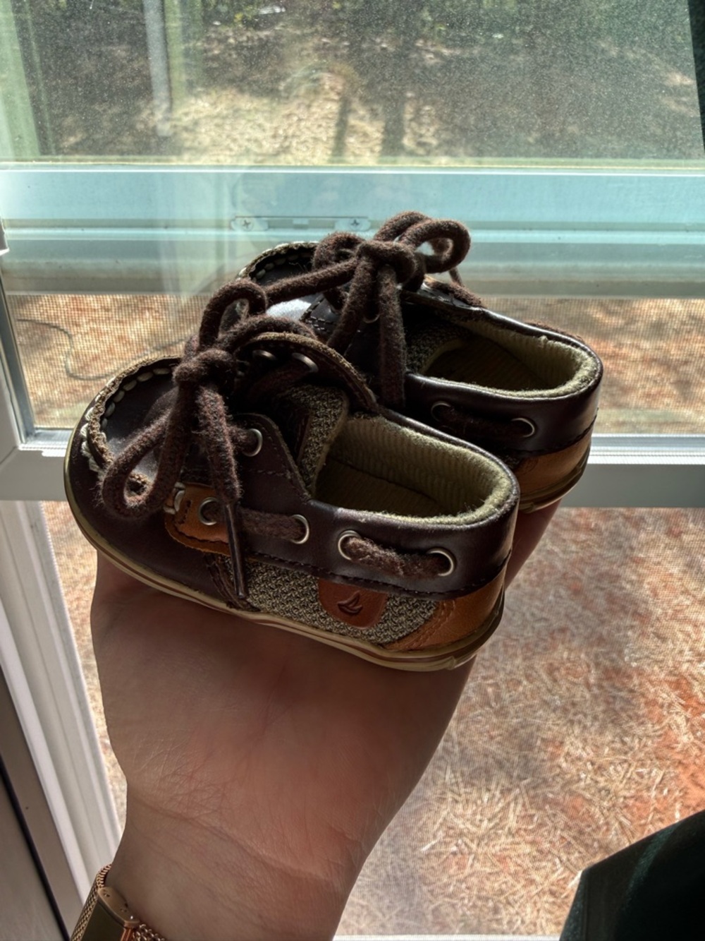Sperry Toddler Two-Tone Brown & Tan Boat Shoes